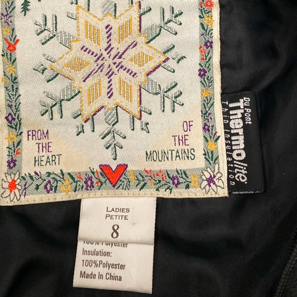 Obermeyer Gallivant ll Embroidered Hooded Ski Jumpsuit  Size petite 8 Teal grey - Picture 14 of 14